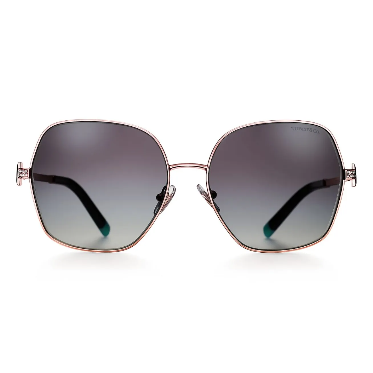 Tiffany & Co. Tiffany T Sunglasses in Pale Gold-colored Metal with Gradient Gray Lenses | ^ Tiffany T|Sunglasses