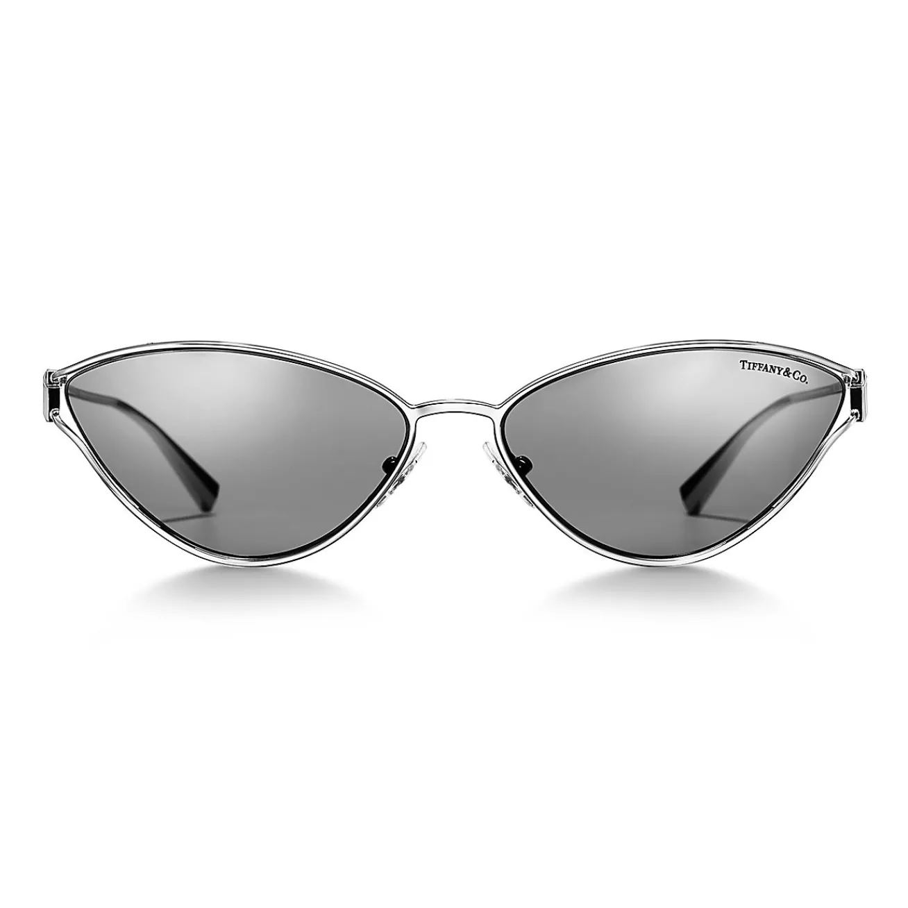 Tiffany & Co. Tiffany T Sunglasses in Silver-colored Metal with Light Gray Mirrored Lenses | ^Women Tiffany T|Sunglasses