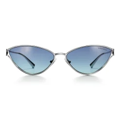 Tiffany & Co. Tiffany T Sunglasses in Silver-colored Metal with Tiffany Blue® Gradient Lenses | ^Women Tiffany T|Gifts $1,500 & Under