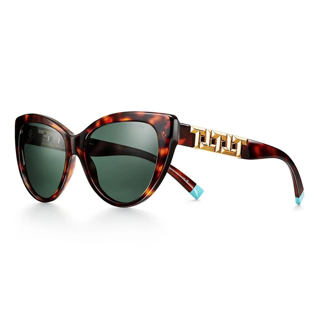 Tiffany & Co. Tiffany T Sunglasses in Tortoise Acetate with Dark Green Lenses | ^Women Tiffany T|Sunglasses