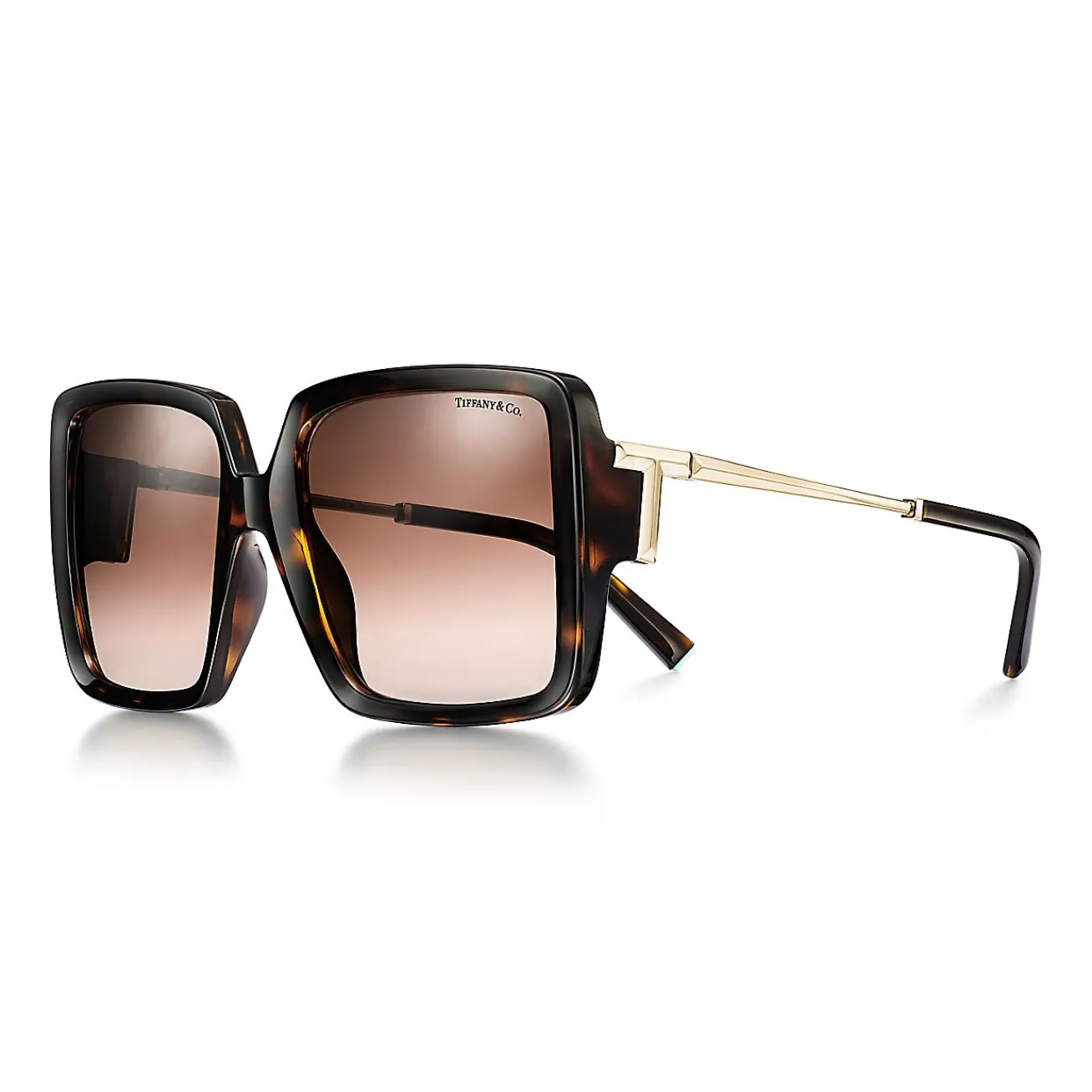 Tiffany & Co. Tiffany T Sunglasses in Tortoise Acetate with Brown Gradient Lenses | ^Women Tiffany T|Sunglasses