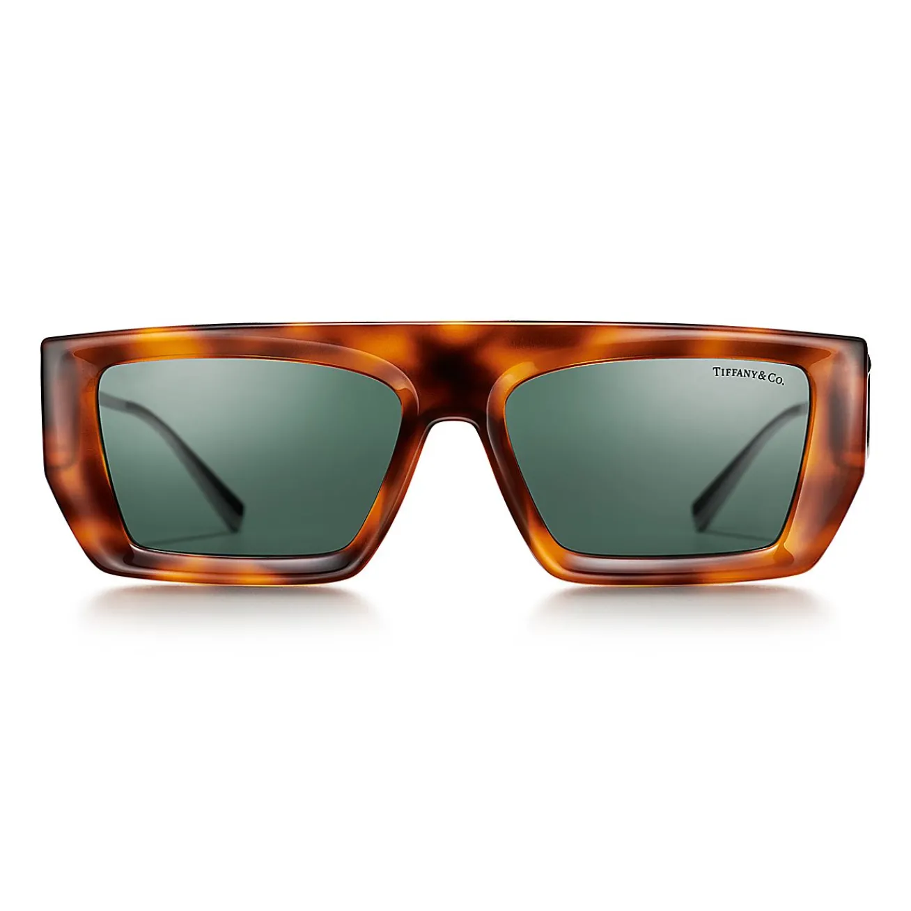 Tiffany & Co. Tiffany T Sunglasses in Tortoise Acetate with Dark Green Lenses | ^Women Tiffany T|Sunglasses
