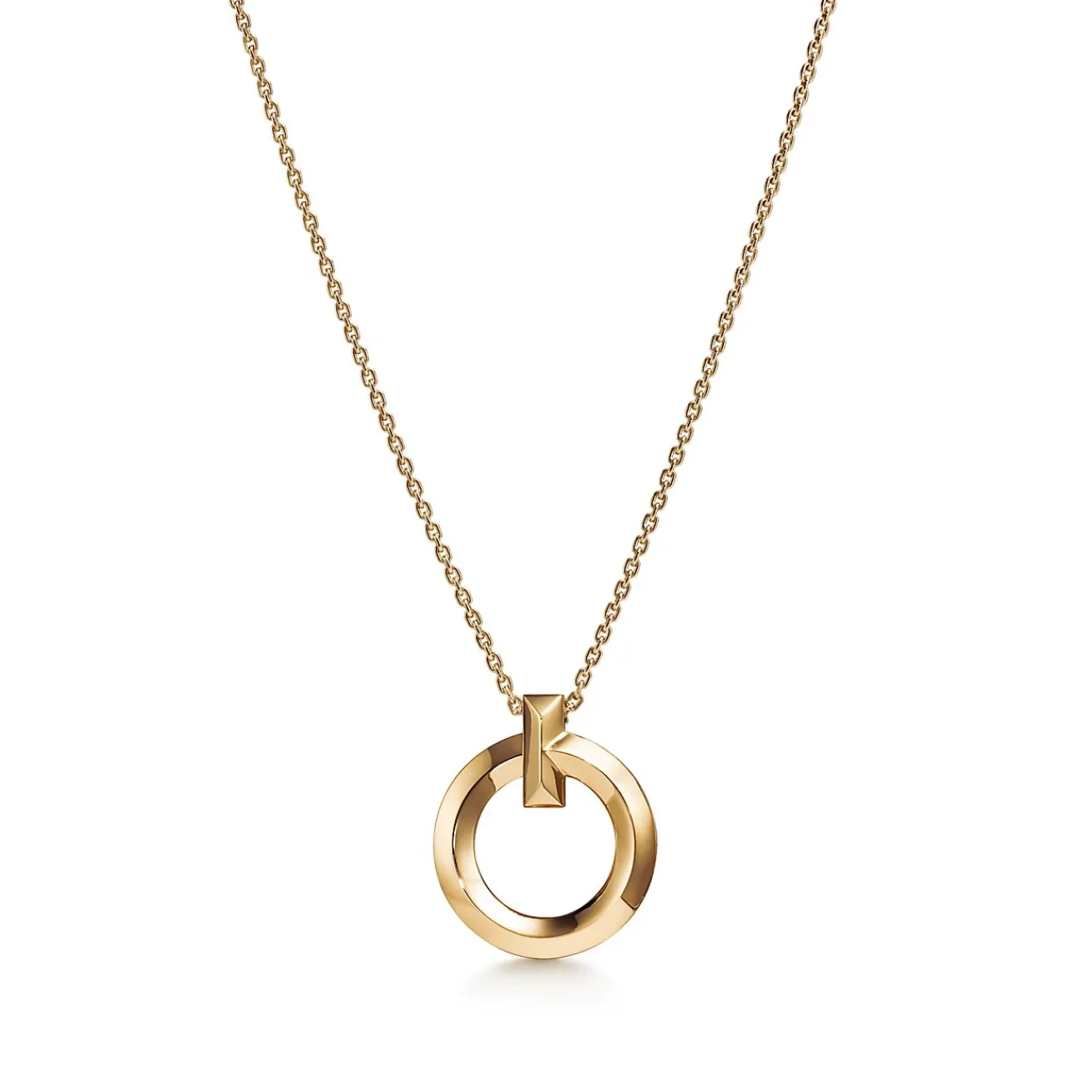 Tiffany & Co. Tiffany T T1 Circle Pendant in Yellow Gold, Small | ^ Necklaces & Pendants|Gifts for Her
