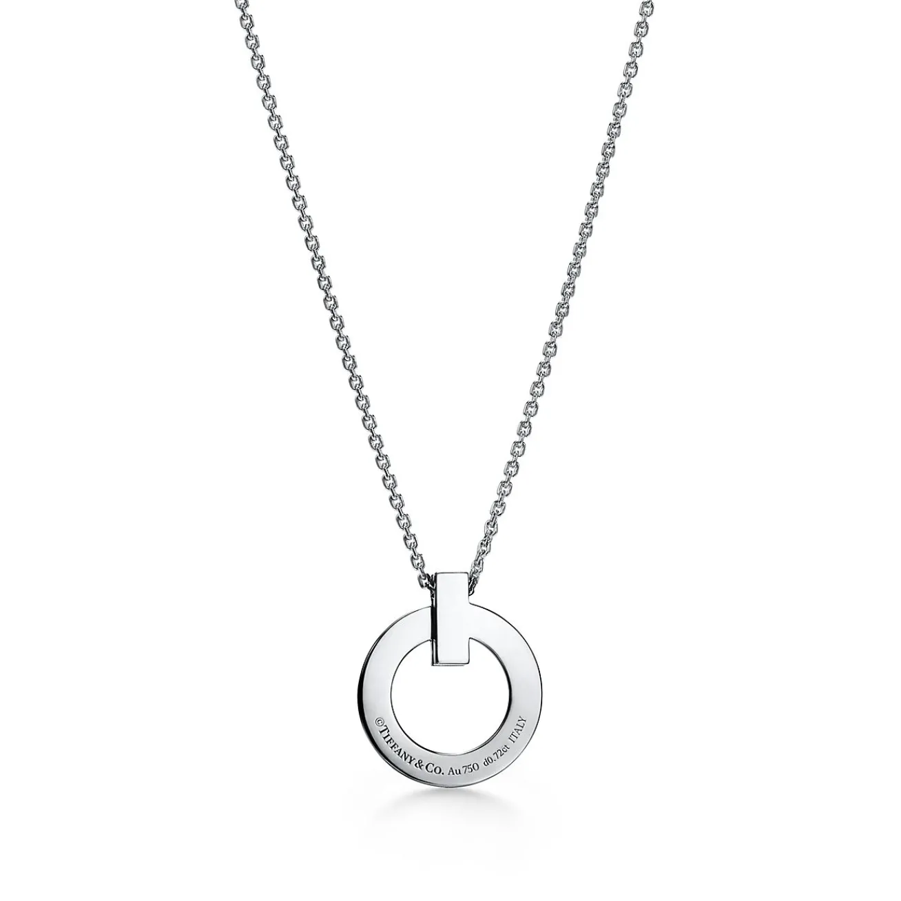 Tiffany & Co. Tiffany T T1 Circle Pendant in White Gold with Pavé Diamonds | ^ Necklaces & Pendants|Gifts for Her