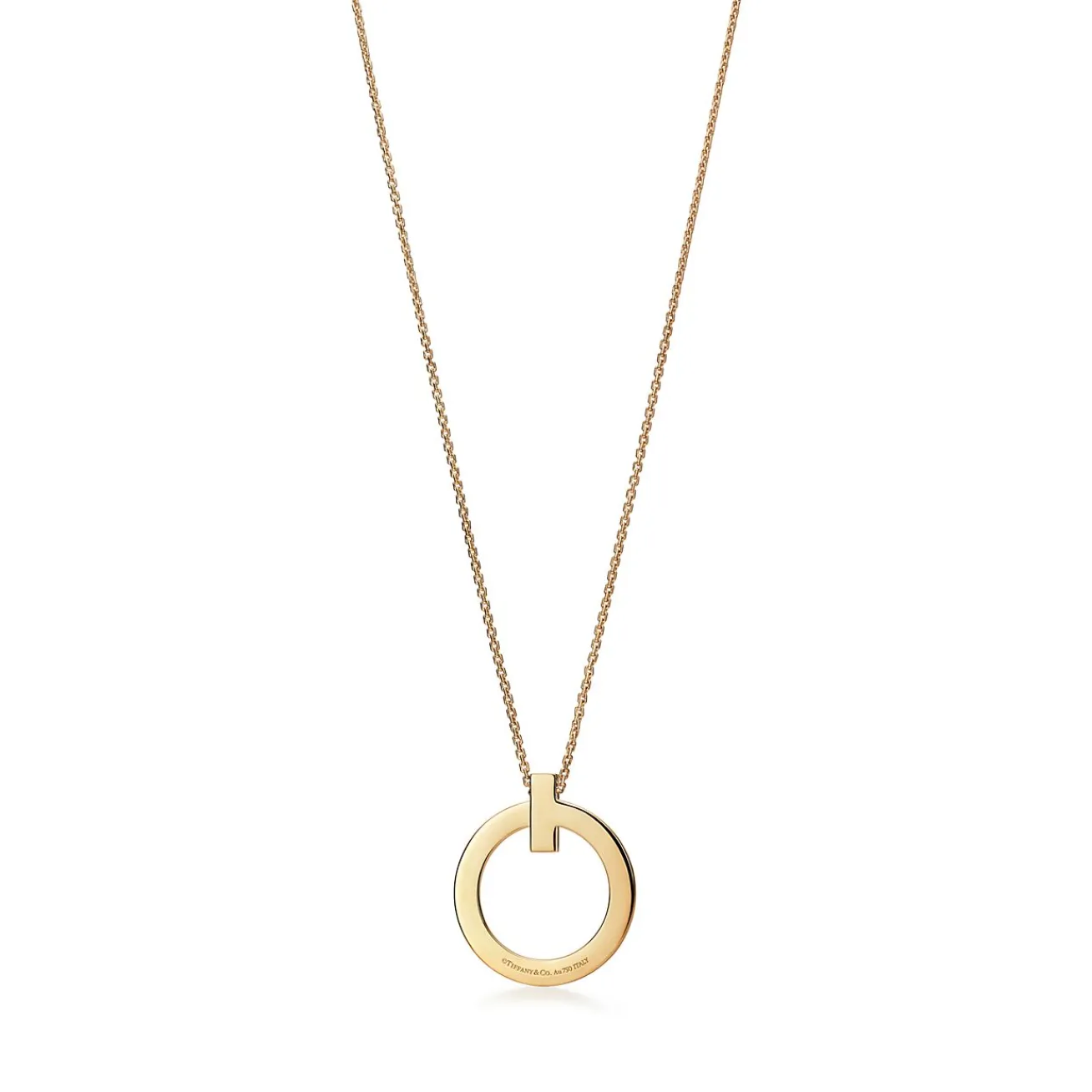 Tiffany & Co. Tiffany T T1 Circle Pendant in Yellow Gold, Large | ^ Necklaces & Pendants|Men's Jewelry
