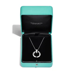 Tiffany & Co. Tiffany T T1 Circle Pendant in White Gold, Small | ^ Necklaces & Pendants|Men's Jewelry