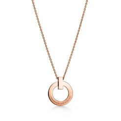 Tiffany & Co. Tiffany T T1 Circle Pendant in Rose Gold with Pavé Diamonds | ^ Necklaces & Pendants|Rose Gold Jewelry