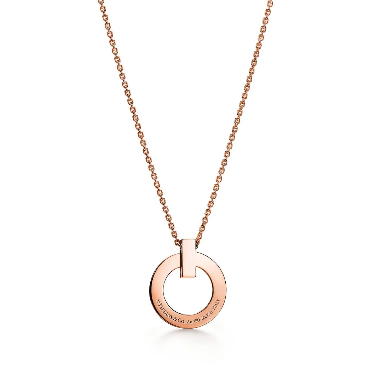 Tiffany & Co. Tiffany T T1 Circle Pendant in Rose Gold with Pavé Diamonds | ^ Necklaces & Pendants|Rose Gold Jewelry