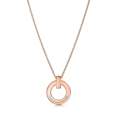 Tiffany & Co. Tiffany T T1 Circle Pendant in Rose Gold, Small | ^ Necklaces & Pendants|Rose Gold Jewelry