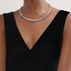 Tiffany & Co. Tiffany T T1 diamond necklace in 18k white gold. | ^ Necklaces & Pendants|Diamond Jewelry