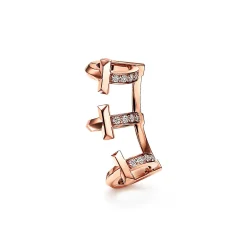 Tiffany & Co. Tiffany T T1 Ear Cuff in Rose Gold with Diamonds | ^ Earrings|Rose Gold Jewelry