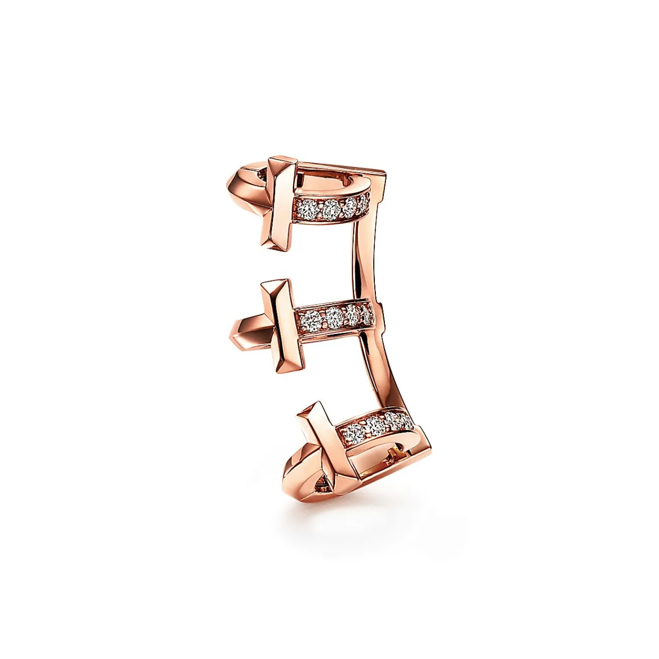Tiffany & Co. Tiffany T T1 Ear Cuff in Rose Gold with Diamonds | ^ Earrings|Rose Gold Jewelry