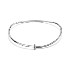 Tiffany & Co. Tiffany T T1 Half Diamond Necklace in White Gold | ^ Necklaces & Pendants|Diamond Jewelry