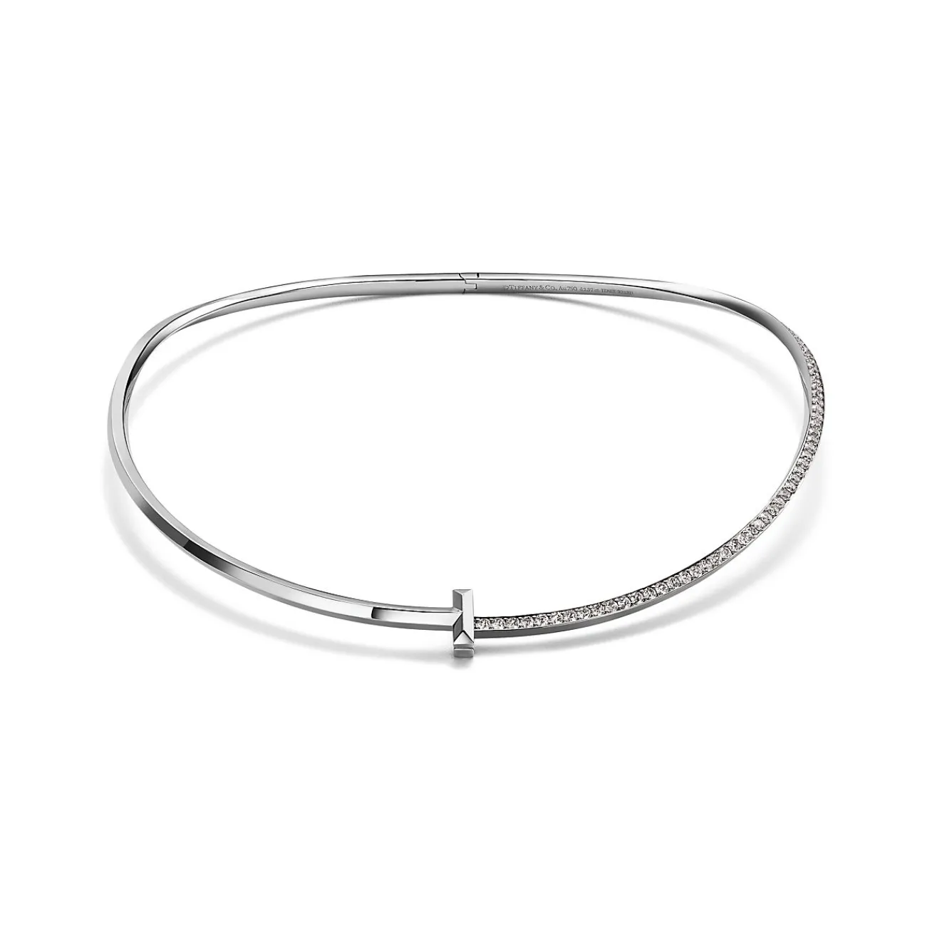 Tiffany & Co. Tiffany T T1 Half Diamond Necklace in White Gold | ^ Necklaces & Pendants|Diamond Jewelry