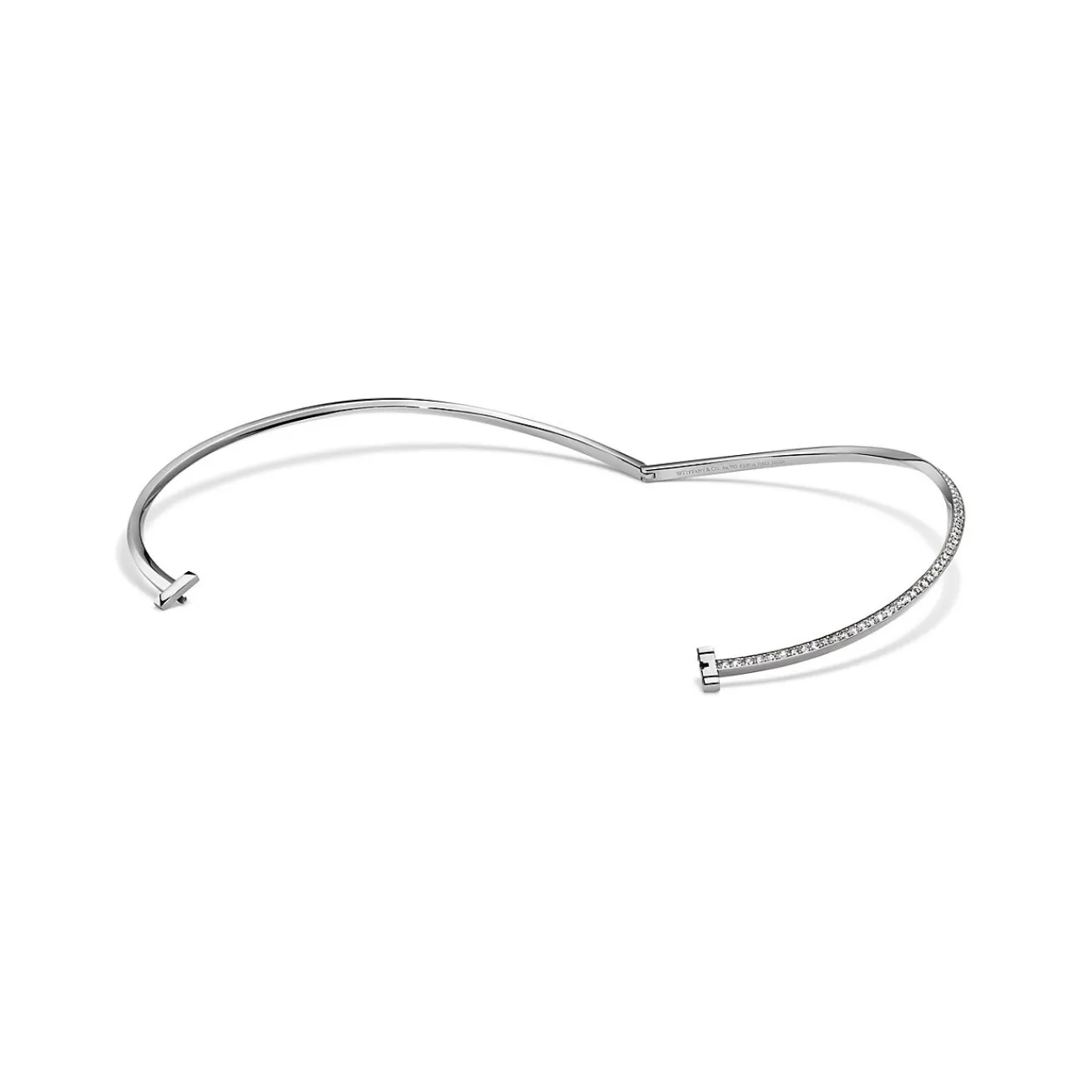 Tiffany & Co. Tiffany T T1 Half Diamond Necklace in White Gold | ^ Necklaces & Pendants|Diamond Jewelry