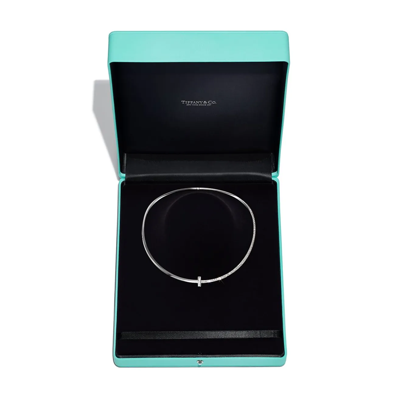 Tiffany & Co. Tiffany T T1 Half Diamond Necklace in White Gold | ^ Necklaces & Pendants|Diamond Jewelry