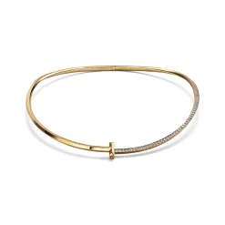 Tiffany & Co. Tiffany T T1 Half Diamond Necklace in Yellow Gold | ^ Necklaces & Pendants|Gold Jewelry