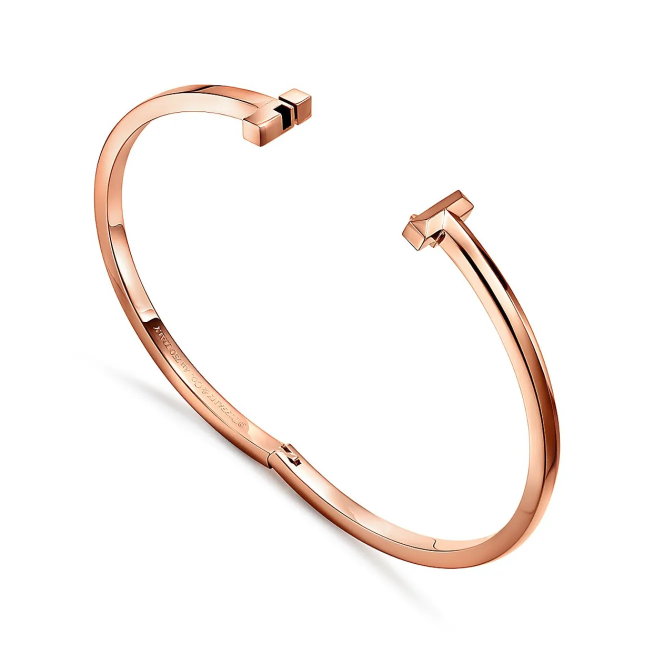 Tiffany & Co. Tiffany T T1 Hinged Bangle in Rose Gold, Narrow | ^ Bracelets|Men's Jewelry