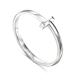 Tiffany & Co. Tiffany T T1 Hinged Bangle in White Gold, Wide | ^ Bracelets|Tiffany T