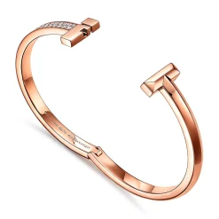 Tiffany & Co. Tiffany T T1 Hinged Bangle in Rose Gold, Wide | ^ Bracelets|Men's Jewelry