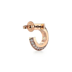 Tiffany & Co. Tiffany T T1 Hoop Earrings in Rose Gold with Diamonds | ^ Earrings|Hoop Earrings
