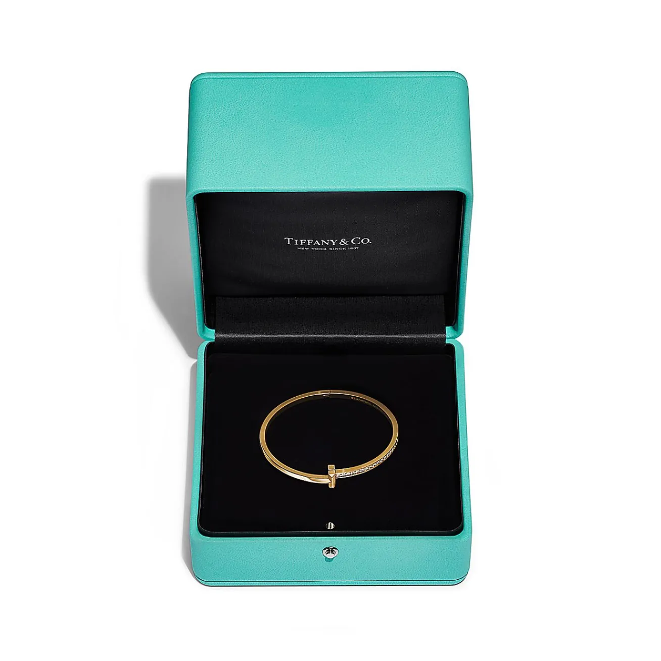 Tiffany & Co. Tiffany T T1 narrow diamond hinged bangle in 18k gold, medium. | ^ Bracelets|Gifts for Her