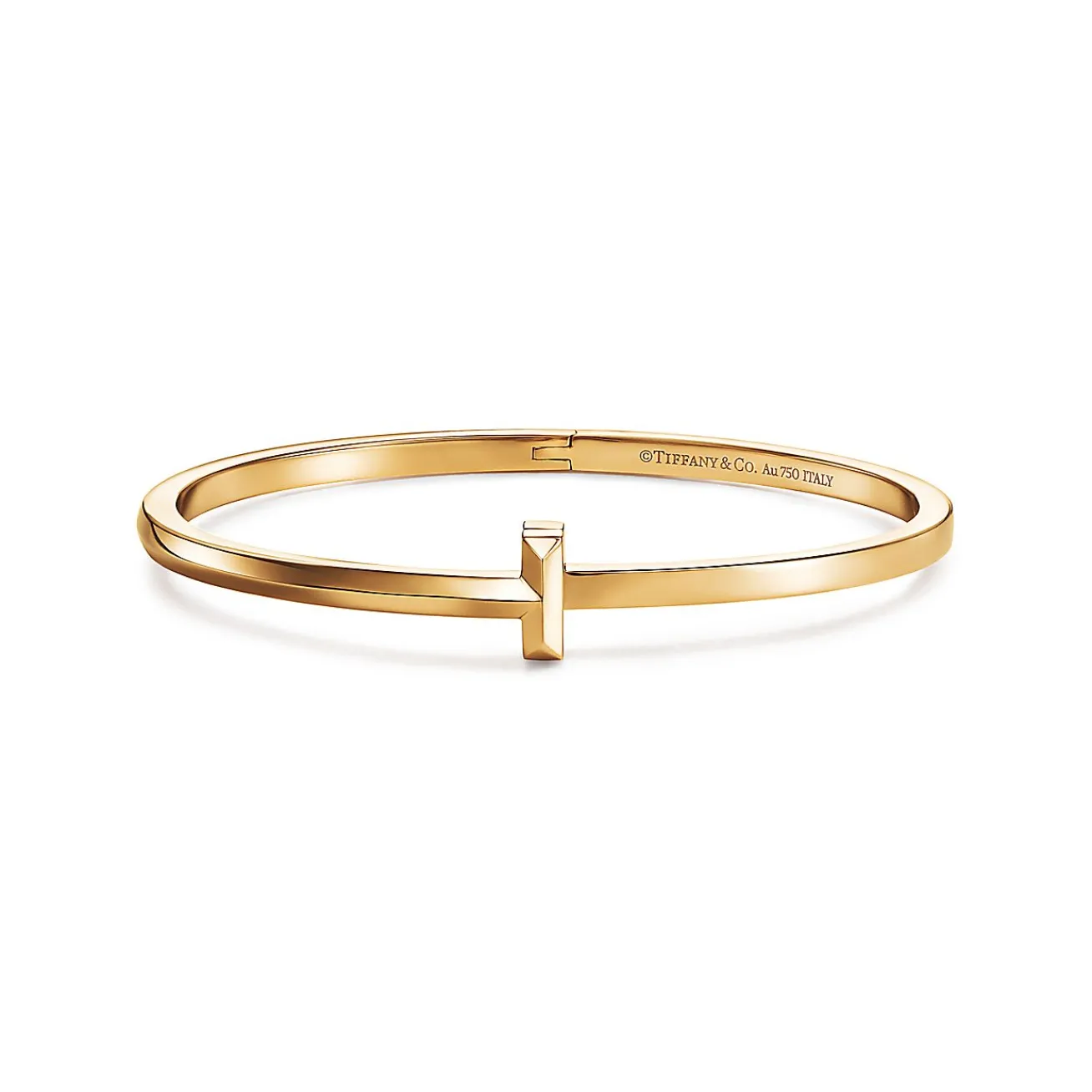 Tiffany & Co. Tiffany T T1 narrow hinged bangle in 18k gold, medium. | ^ Bracelets|Men's Jewelry