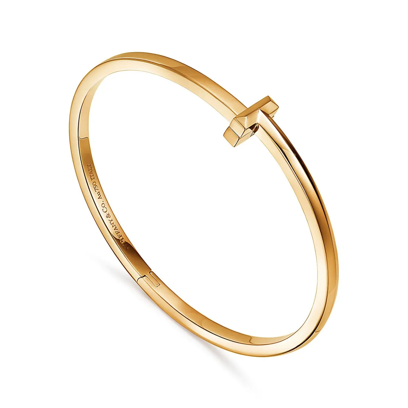 Tiffany & Co. Tiffany T T1 narrow hinged bangle in 18k gold, medium. | ^ Bracelets|Men's Jewelry