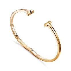 Tiffany & Co. Tiffany T T1 narrow hinged bangle in 18k gold, medium. | ^ Bracelets|Men's Jewelry