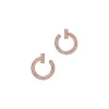 Tiffany & Co. Tiffany T T1 open hoop earrings in 18k rose gold with diamonds. | ^ Earrings|Hoop Earrings