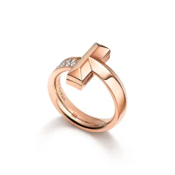 Tiffany & Co. Tiffany T T1 Ring in Rose Gold with Diamonds, 4.5 mm Wide | ^ Rings|Rose Gold Jewelry