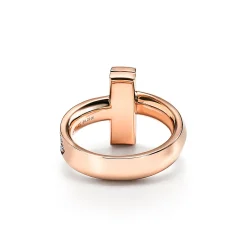 Tiffany & Co. Tiffany T T1 Ring in Rose Gold with Diamonds, 4.5 mm Wide | ^ Rings|Rose Gold Jewelry