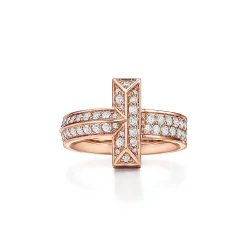 Tiffany & Co. Tiffany T T1 Ring in Rose Gold with Diamonds, 4.5 mm | ^ Rings|Rose Gold Jewelry