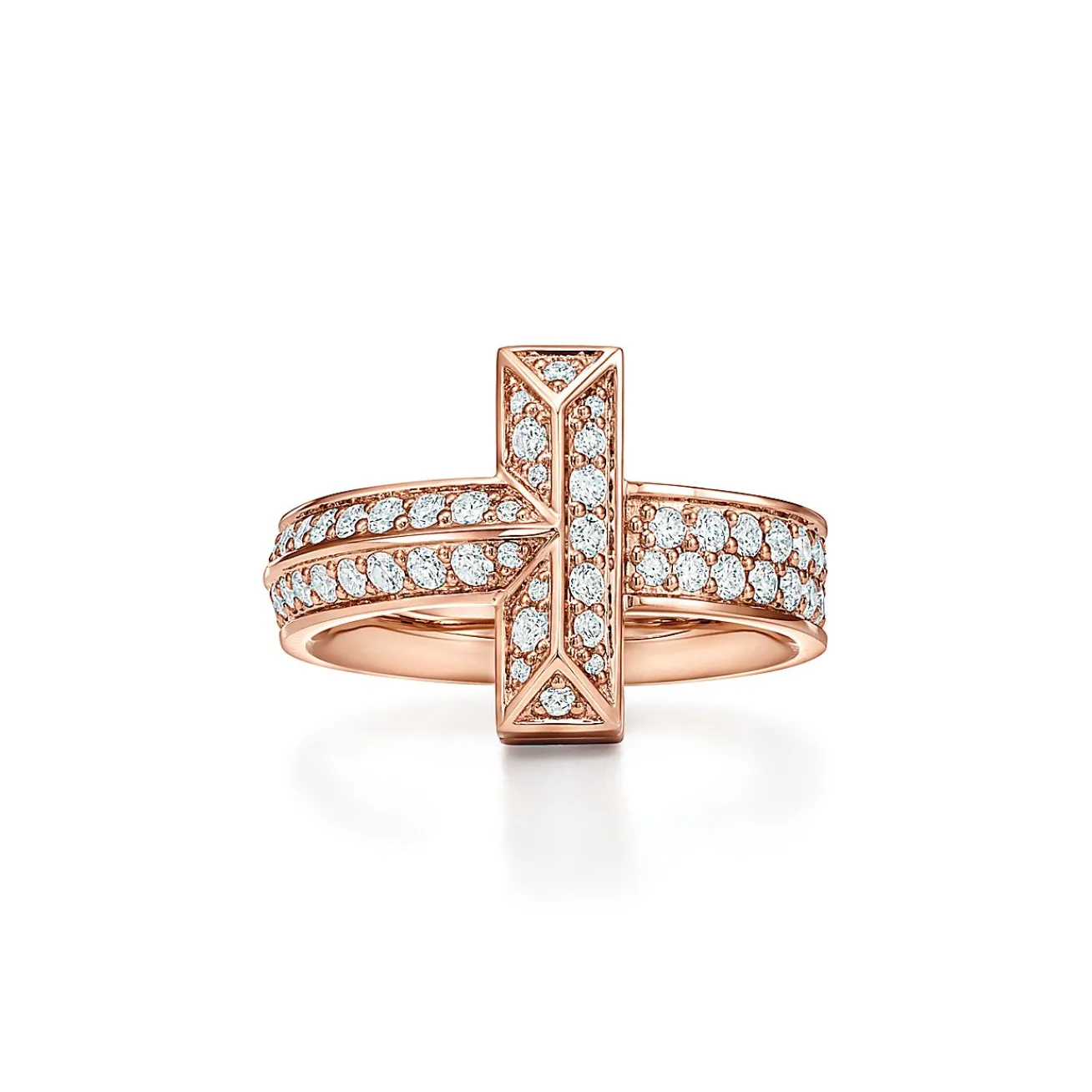 Tiffany & Co. Tiffany T T1 Ring in Rose Gold with Diamonds, 4.5 mm | ^ Rings|Rose Gold Jewelry