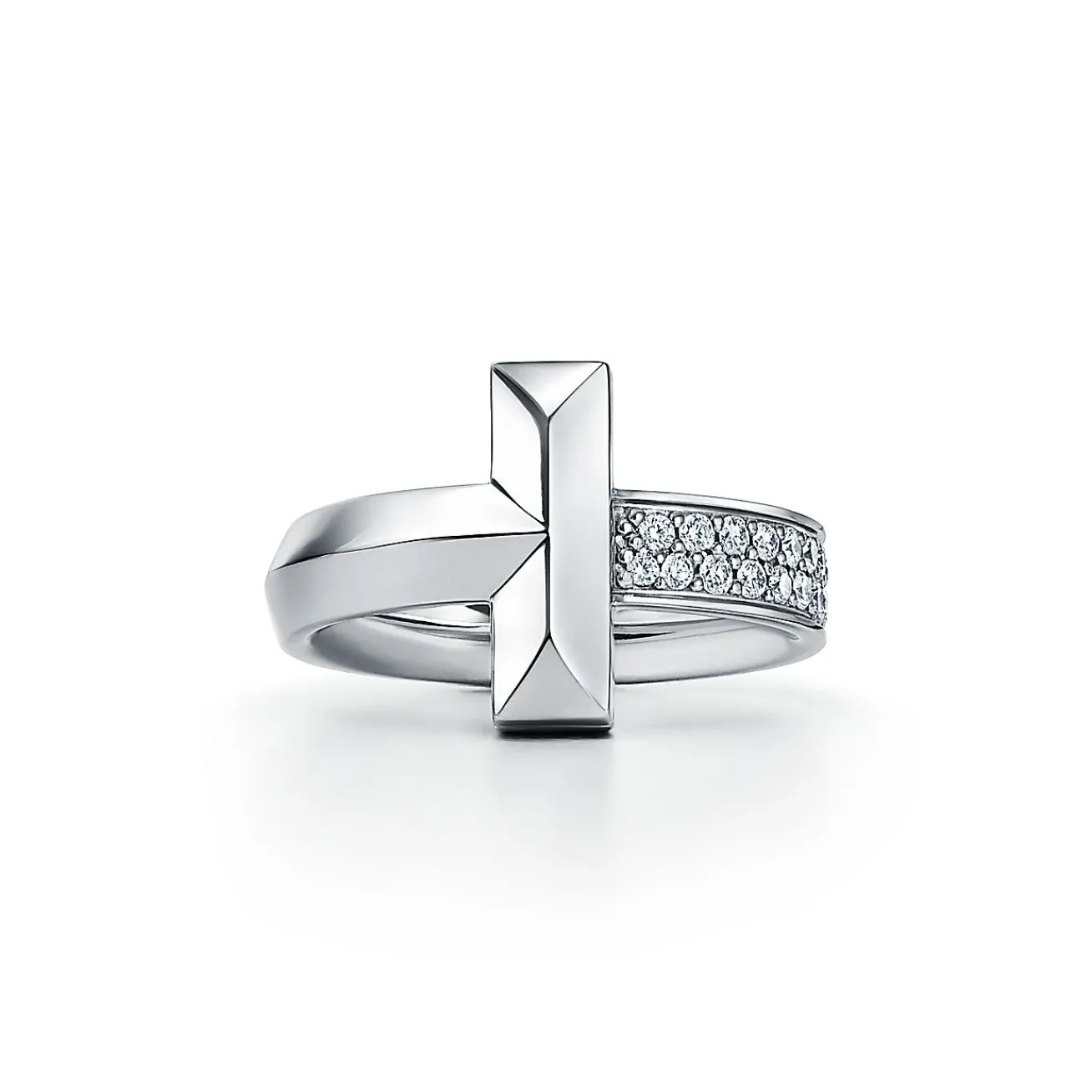 Tiffany & Co. Tiffany T T1 Ring in White Gold with Diamonds, 4.5 mm Wide | ^ Rings|Diamond Jewelry