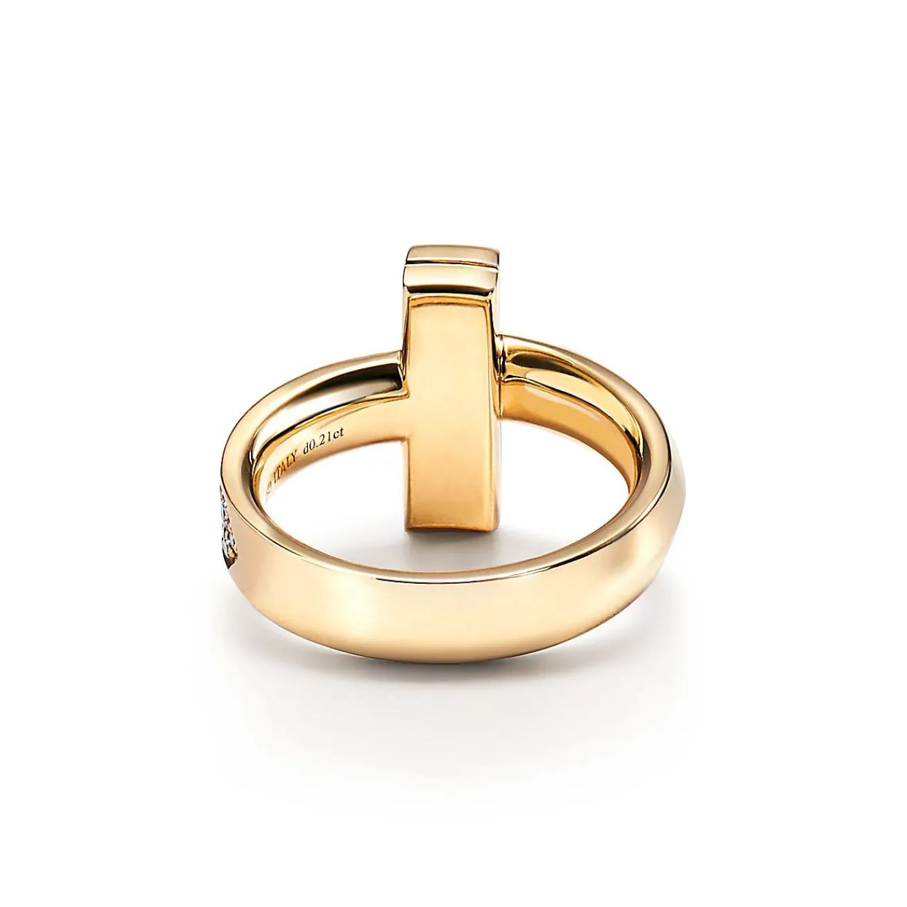 Tiffany & Co. Tiffany T T1 Ring in Yellow Gold with Diamonds, 4.5 mm Wide | ^ Rings|Gold Jewelry