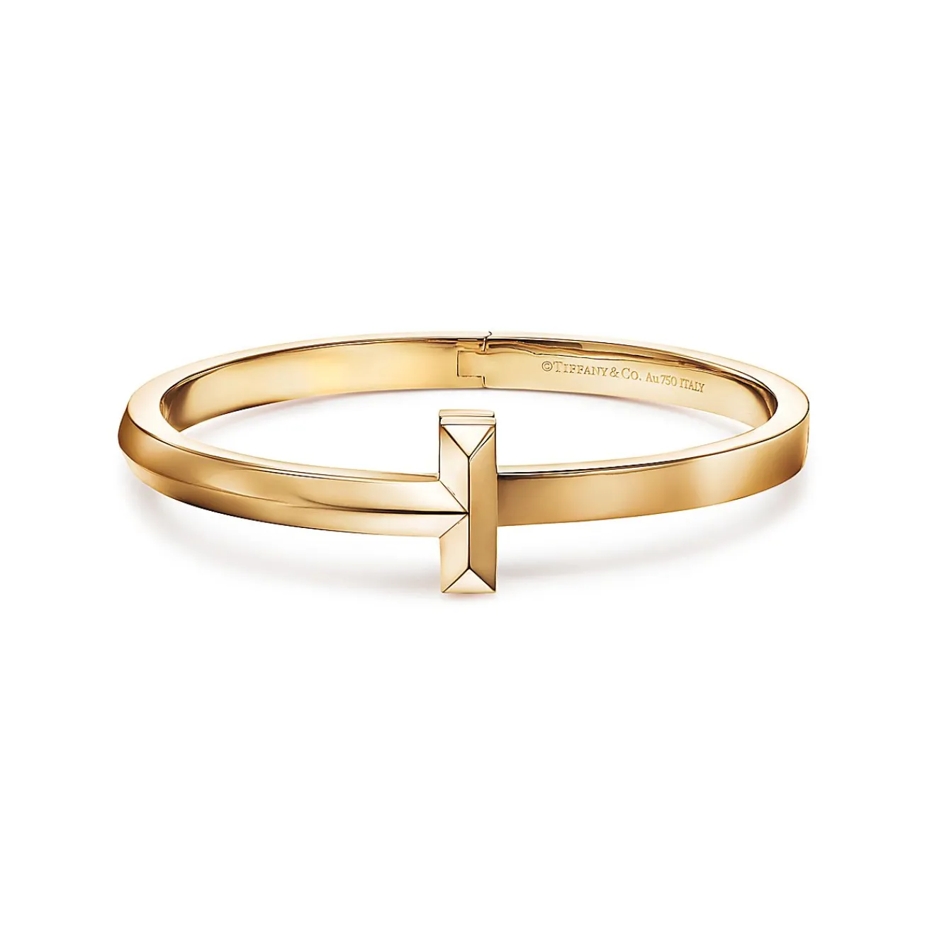 Tiffany & Co. Tiffany T T1 wide hinged bangle in 18k gold, medium. | ^ Bracelets|Men's Jewelry