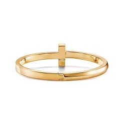 Tiffany & Co. Tiffany T T1 wide hinged bangle in 18k gold, medium. | ^ Bracelets|Men's Jewelry