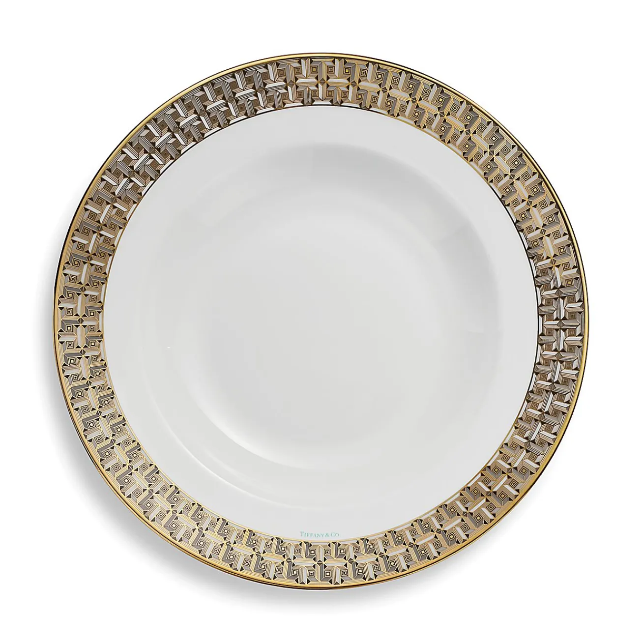Tiffany & Co. Tiffany T True Bowl with a Hand-painted Gold Rim | ^ Tableware