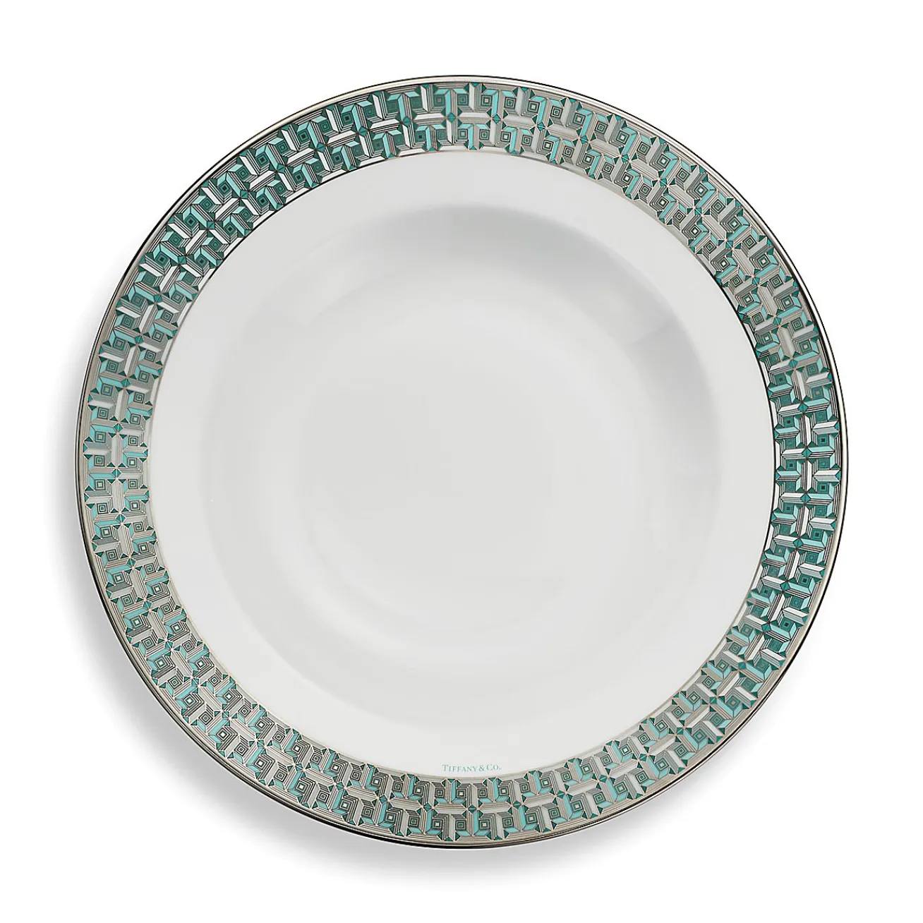 Tiffany & Co. Tiffany T True Bowl with a Hand-painted Platinum Rim | ^ Tableware