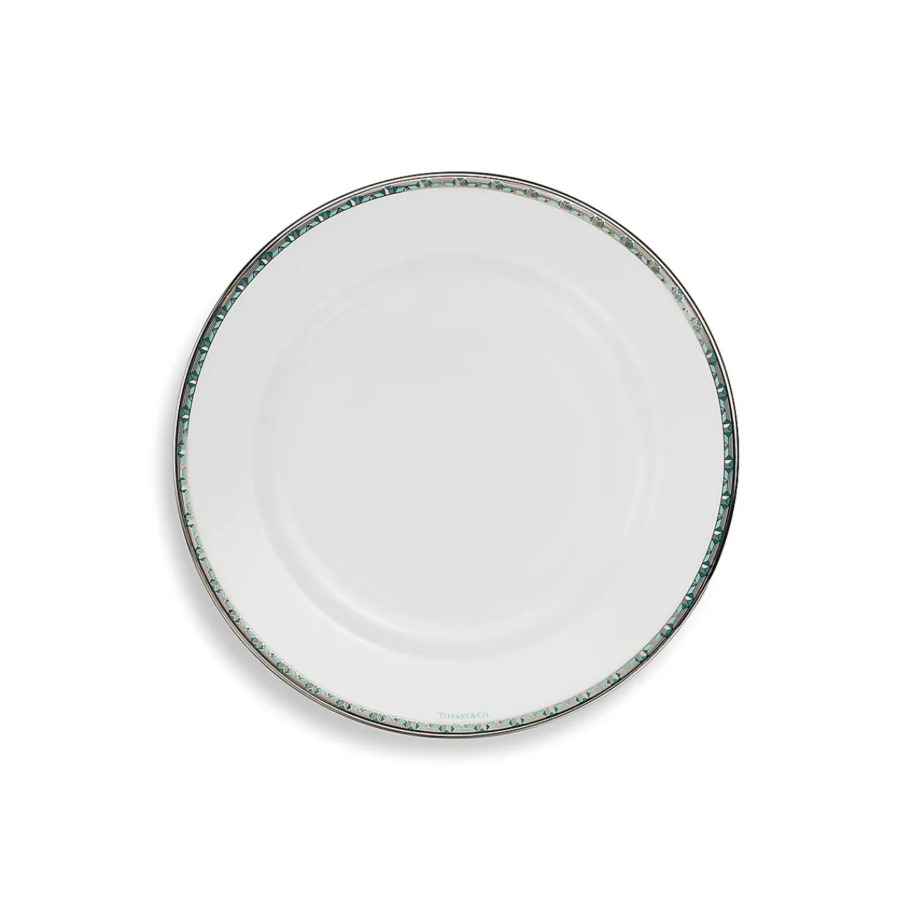 Tiffany & Co. Tiffany T True Dessert Plate with a Hand-painted Platinum Rim | ^ Tableware