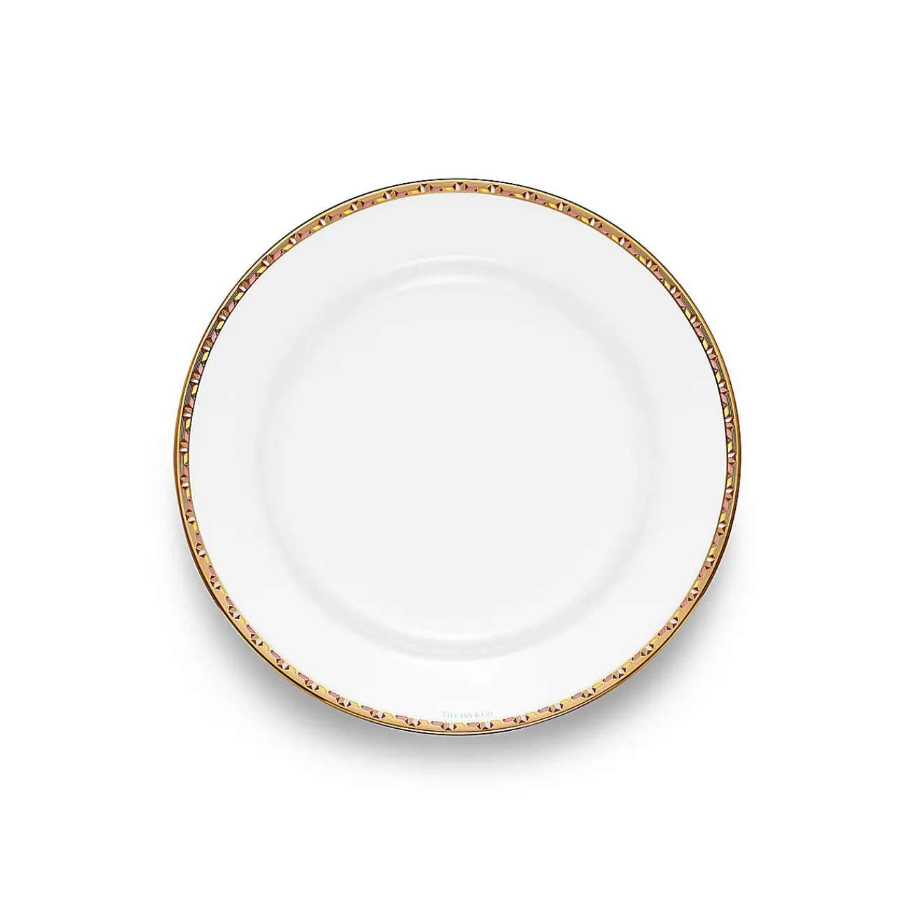 Tiffany & Co. Tiffany T True Dessert Plate with a Hand-painted Gold Rim | ^ Tableware