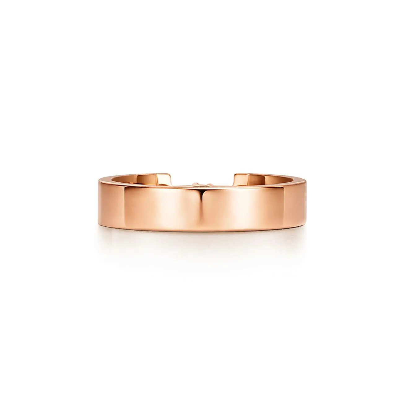 Tiffany & Co. Tiffany T True diamond link ring in 18k rose gold, 4 mm wide. | ^ Rings|Men's Jewelry