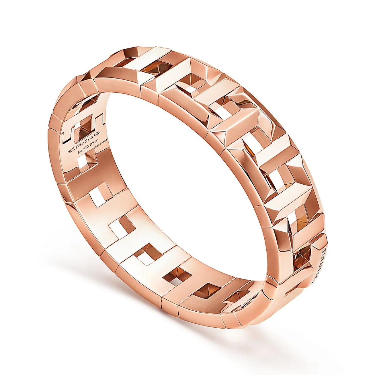 Tiffany & Co. Tiffany T True hinged bracelet in 18k rose gold, medium. | ^ Bracelets|Men's Jewelry
