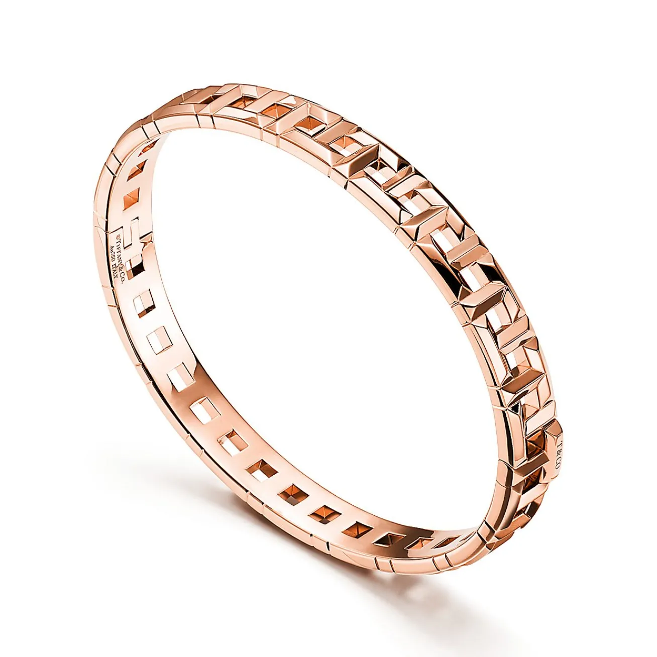 Tiffany & Co. Tiffany T True narrow hinged bangle in 18k rose gold, medium. | ^ Bracelets|Rose Gold Jewelry