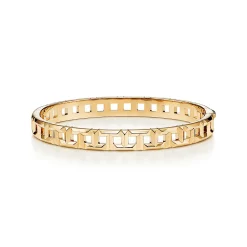 Tiffany & Co. Tiffany T True narrow hinged bangle in 18k gold, large. | ^ Bracelets|Gold Jewelry