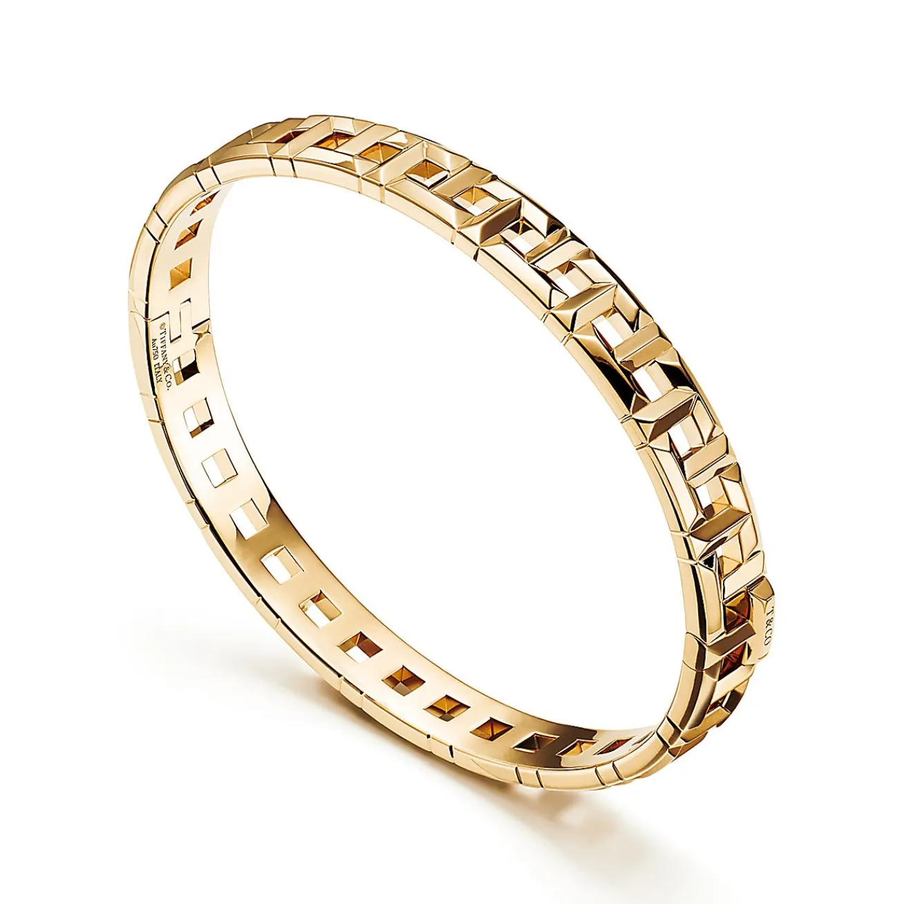 Tiffany & Co. Tiffany T True narrow hinged bangle in 18k gold, large. | ^ Bracelets|Gold Jewelry
