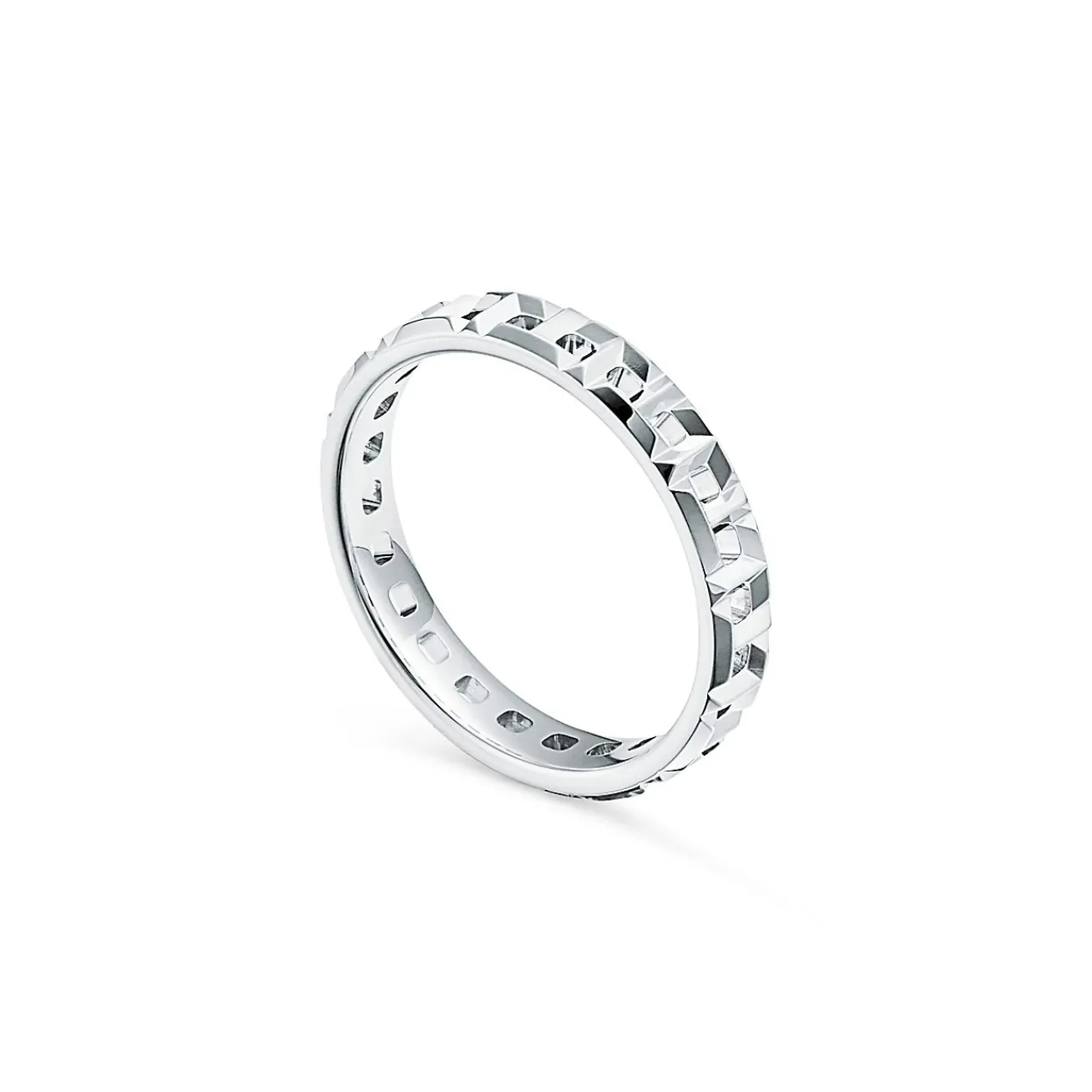 Tiffany & Co. Tiffany T True narrow ring in 18k white gold, 3.5 wide. | ^Women Rings|Men's Jewelry