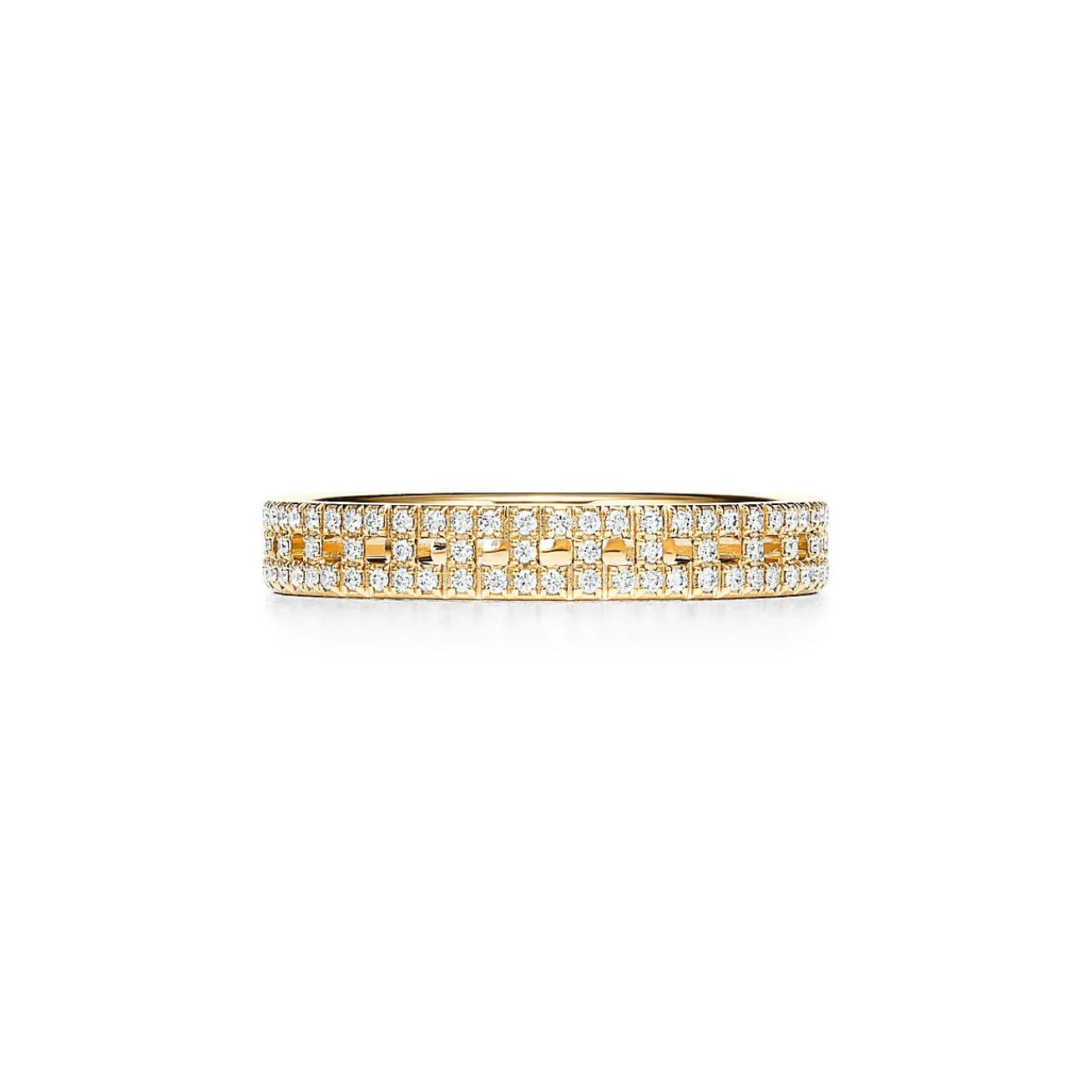 Tiffany & Co. Tiffany T True narrow ring in 18k gold with pavé diamonds, 3.5 mm wide. | ^Women Rings|Men's Jewelry