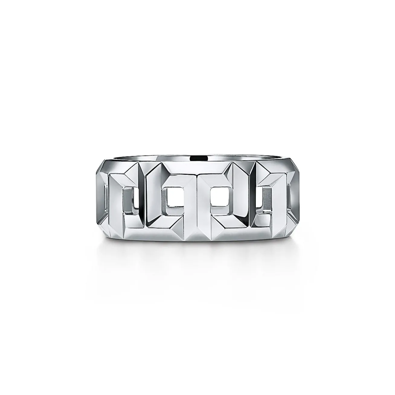 Tiffany & Co. Tiffany T True Ring in White Gold, 8 mm Wide | ^ Rings|Tiffany T